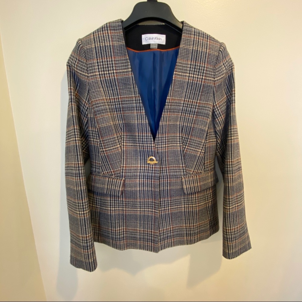 Calvin Klein Plaid Blazer
